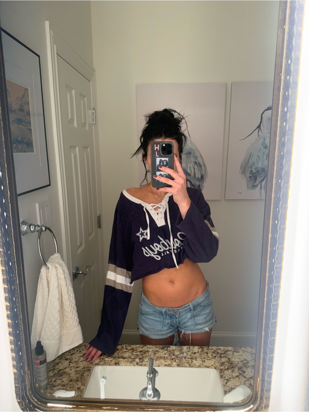 Dallas Cowboys long sleeve oversized crop top